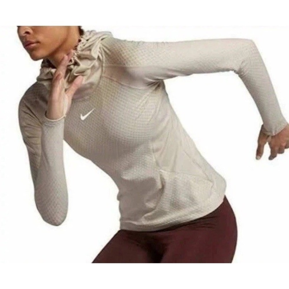 Nike Pro Hyperwarm Athletic Hoodie Women's Size XXL Beige 931977 Base Layer